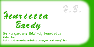 henrietta bardy business card